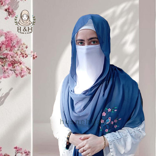 Embroidered -Formal- Navy Blue